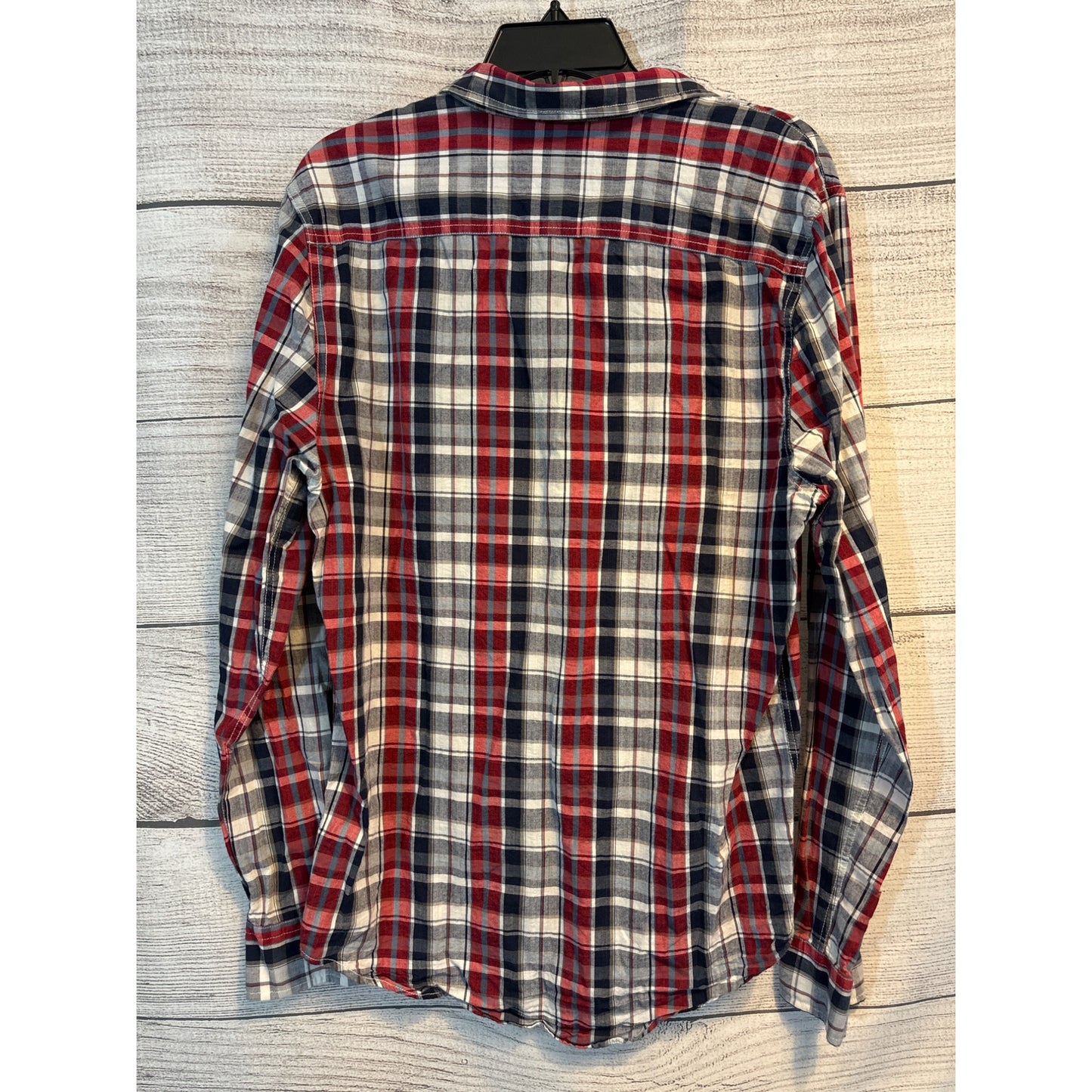 Just A Cheap Shirt Mens Plaid Long Sleeve Button-Down Size M