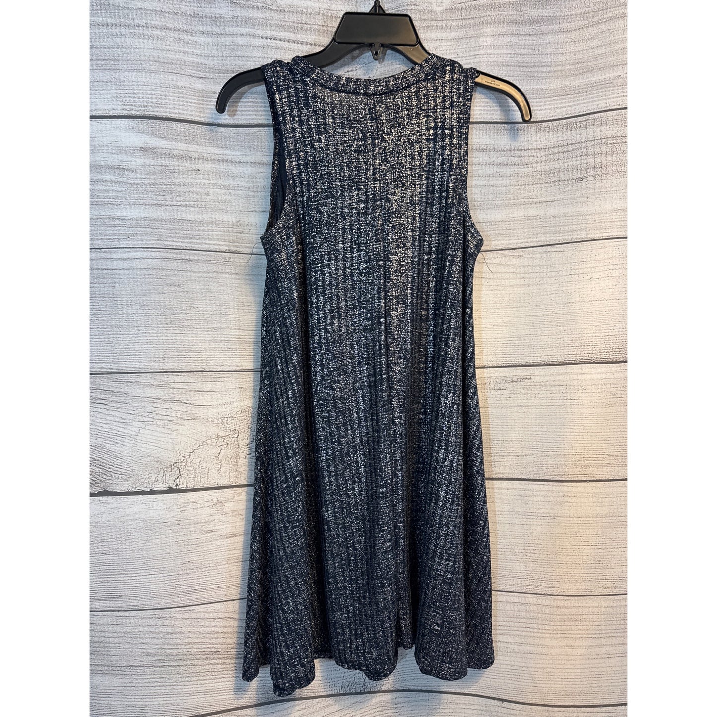Want & Need Navy Shimmer Trapeze Mini Dress Size M