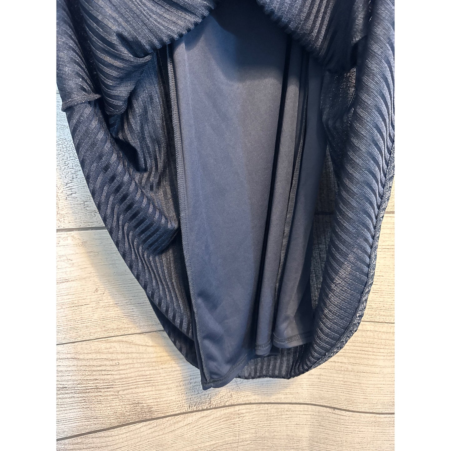 Want & Need Navy Shimmer Trapeze Mini Dress Size M