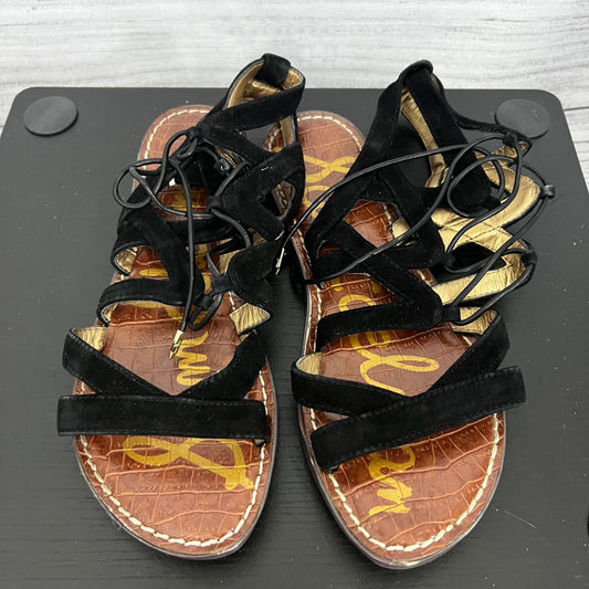 Sam Edelman Black Strappy Gladiator Sandals, Size 6.5