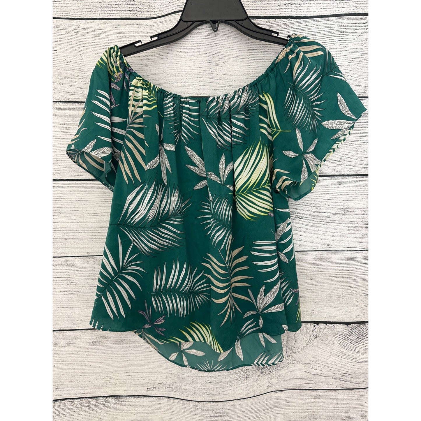 BB Dakota Tropical Leaf Print Off-Shoulder Blouse Size M