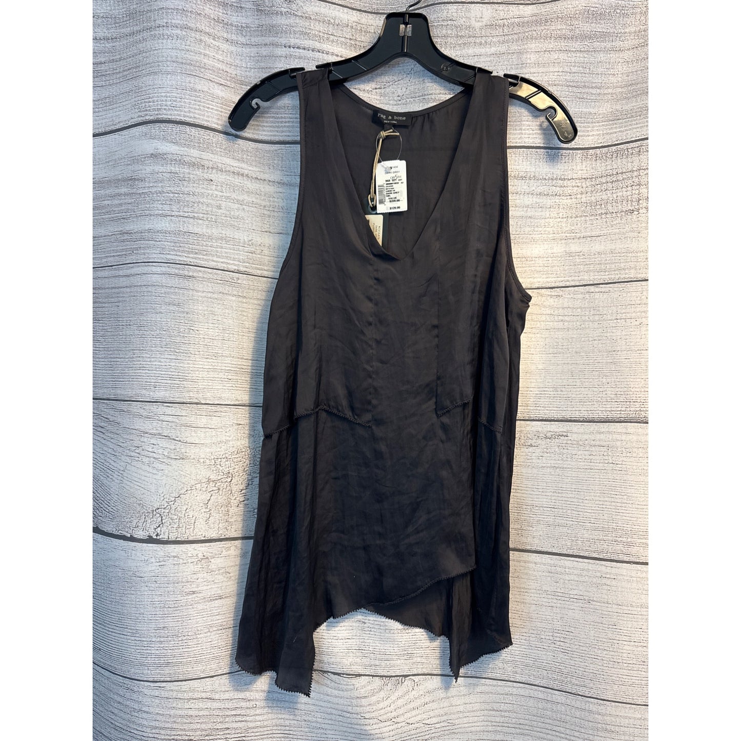 NWT Rag & Bone Dark Grey Sleeveless Asymmetrical Top S