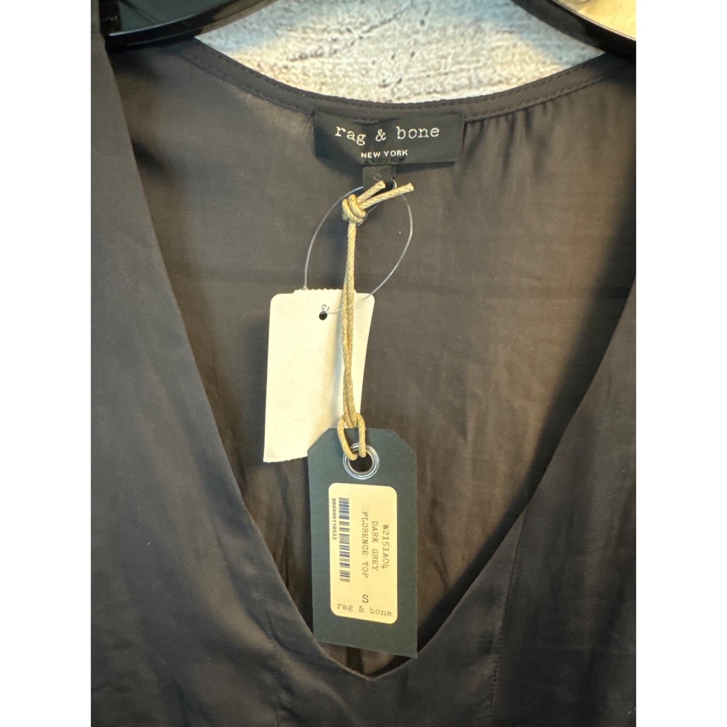 NWT Rag & Bone Dark Grey Sleeveless Asymmetrical Top S