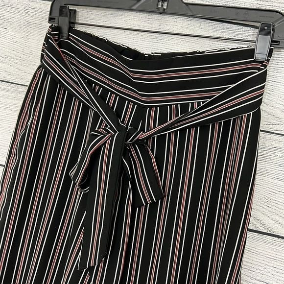 NWOT black/red/white striped crops