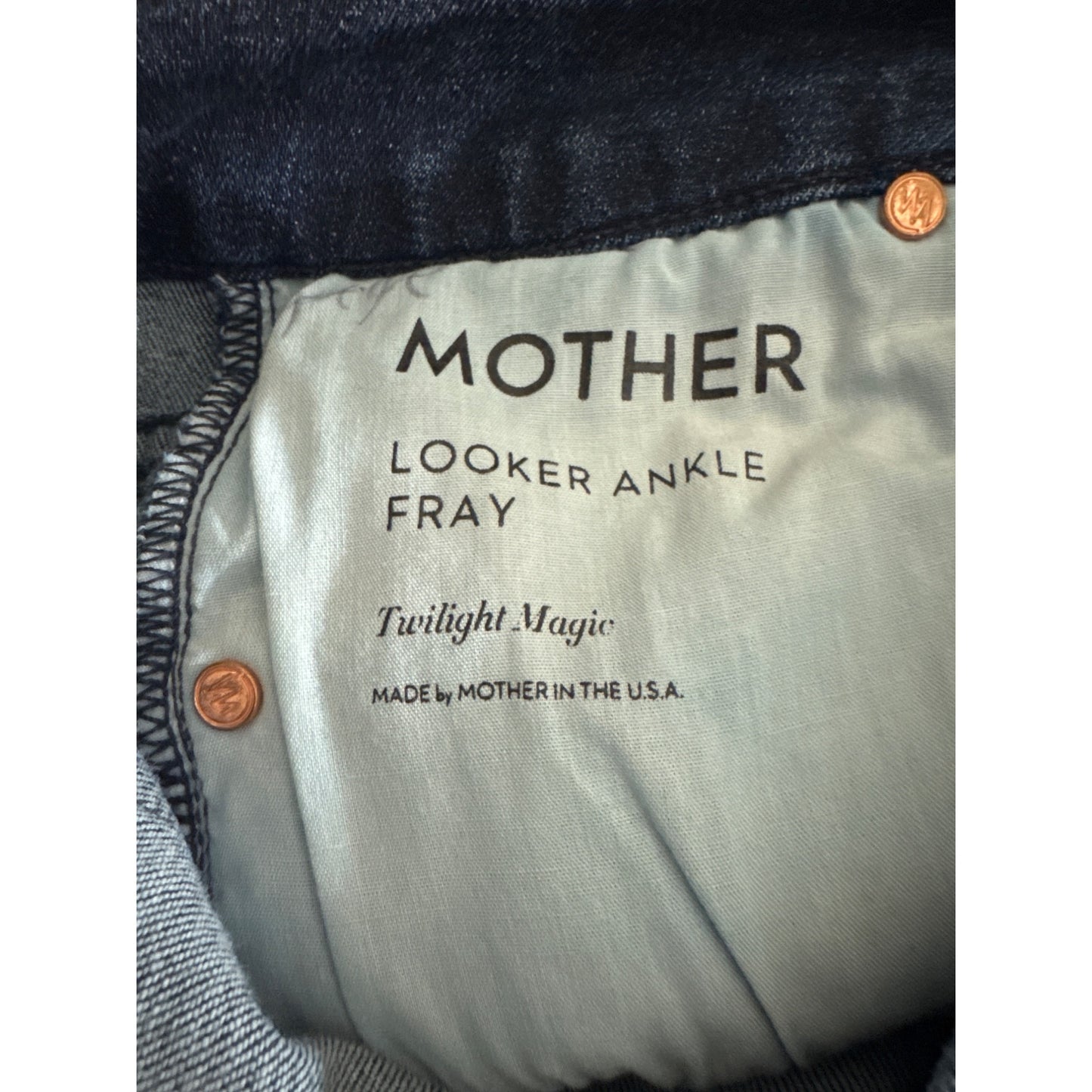 Mother Looker Ankle Fray Jeans Twilight Magic Size 24