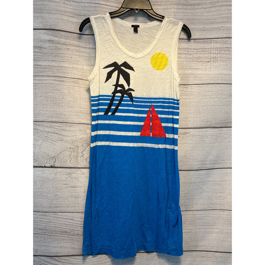J. Crew Beach Scene Cotton Sleeveless T Shirt Dress