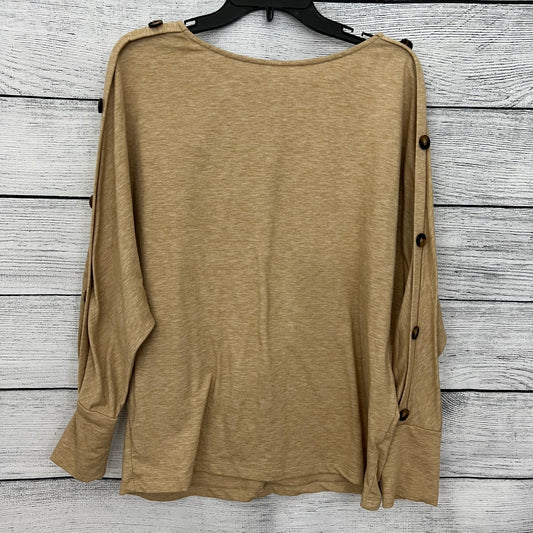 Beige Long Sleeve Button Top, Size XL