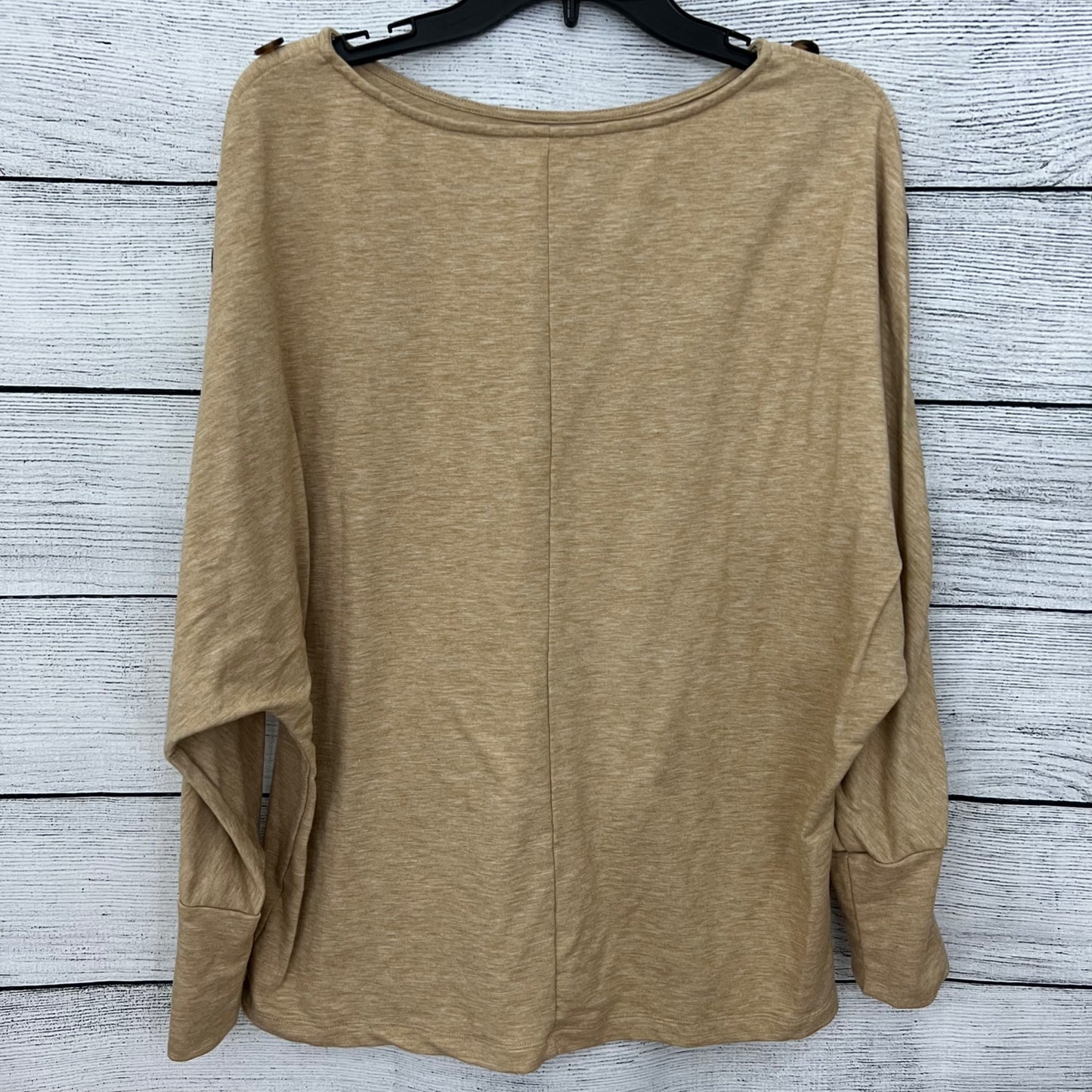 Beige Long Sleeve Button Top, Size XL