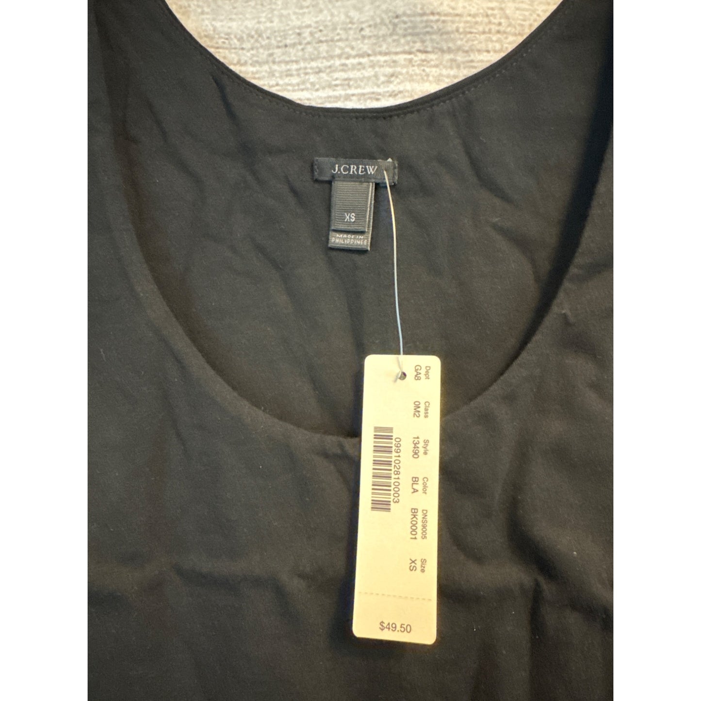 NWT J.Crew Black Tank Top Size XS
