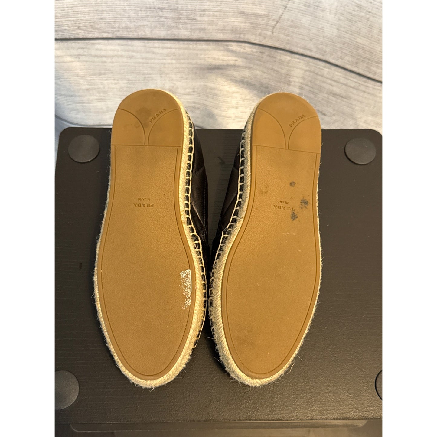 Prada Quilted Leather Espadrilles Size 38