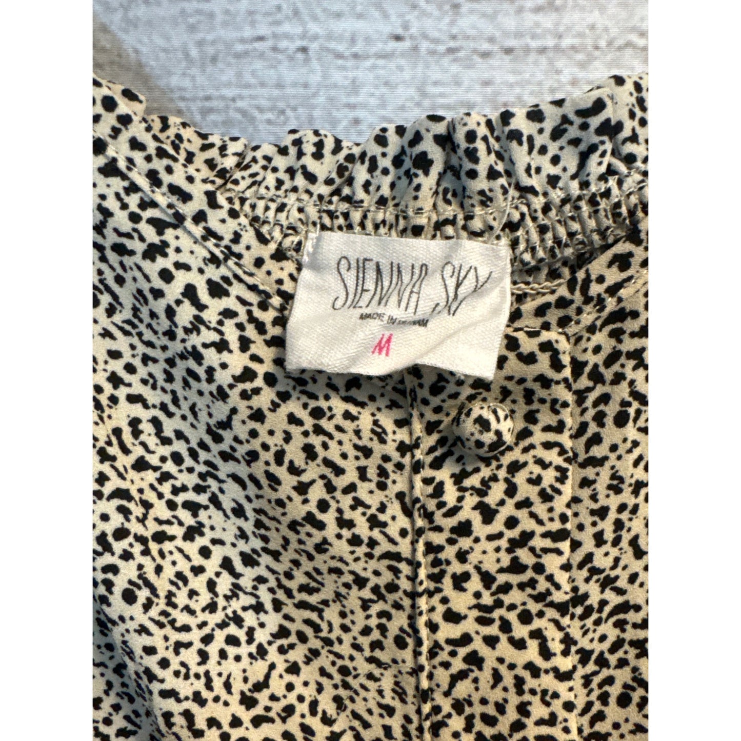Sienna Sky Button Down Front & Flutter Sleeves Size M