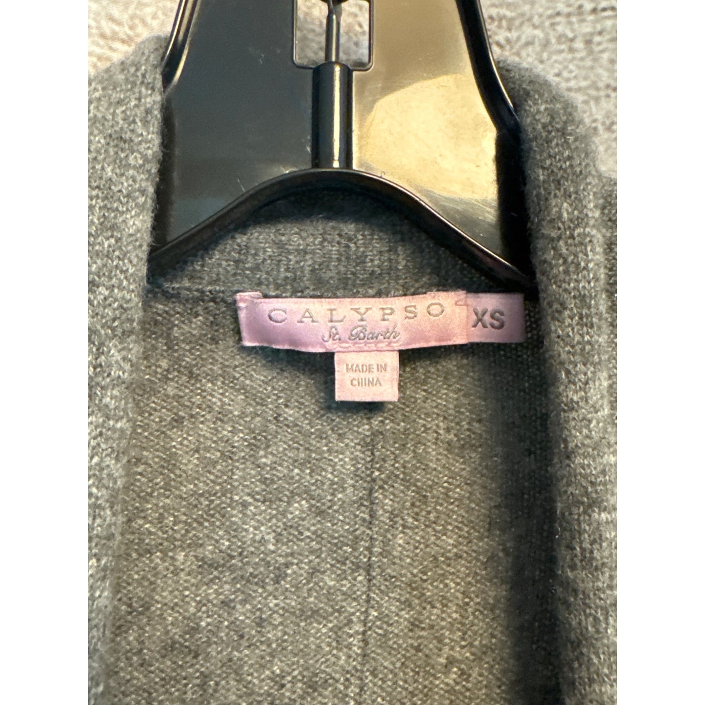 Calypso St Barth Long Gray Cashmere Cardigan Sweater Size XS
