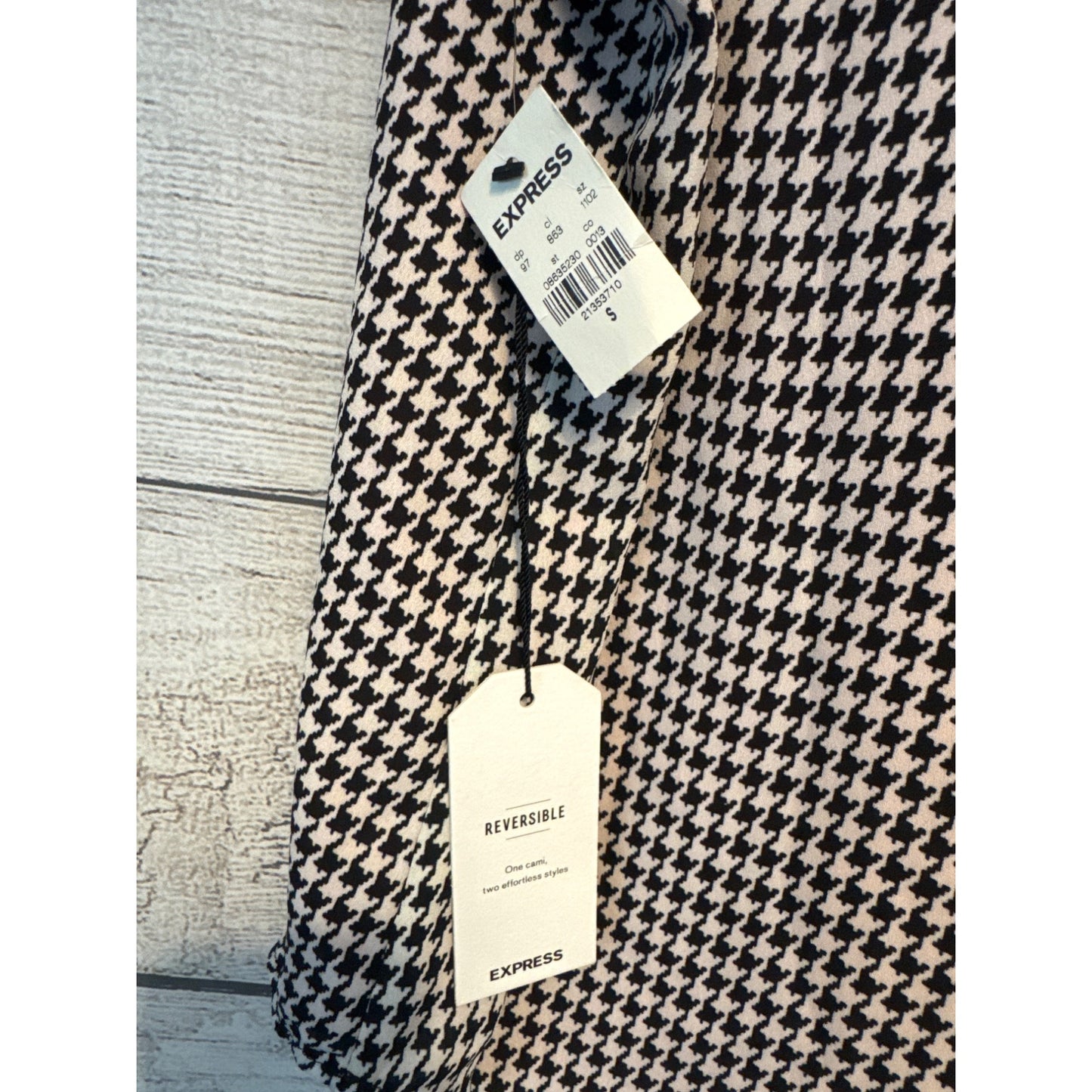 NWT Express Reversible Houndstooth & Red Camisole Top Size S