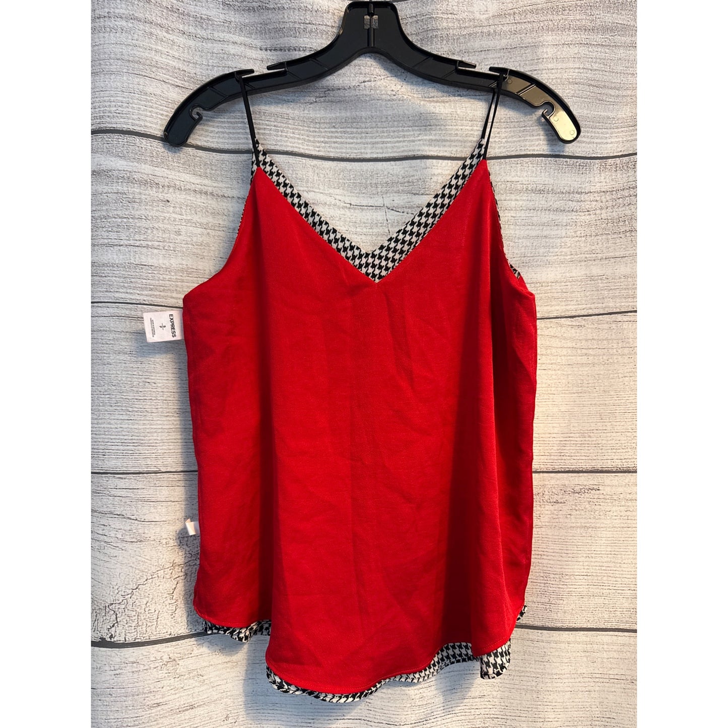NWT Express Reversible Houndstooth & Red Camisole Top Size S