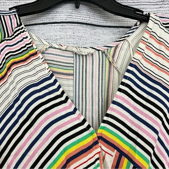 Rainbow striped boho top