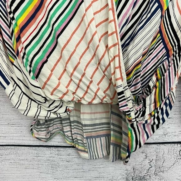 Rainbow striped boho top