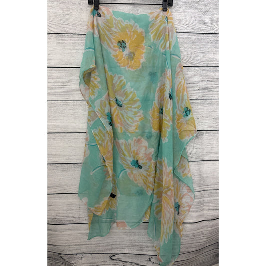 Blue and Pink Floral Scarf