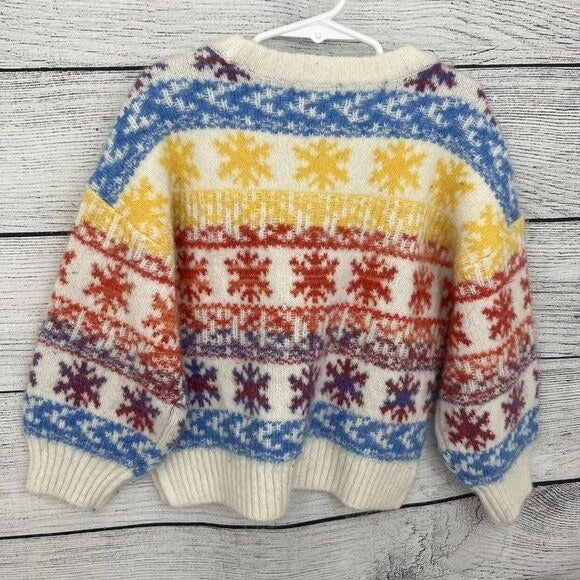 Fair isle Fuzzy Rainbow Sweater