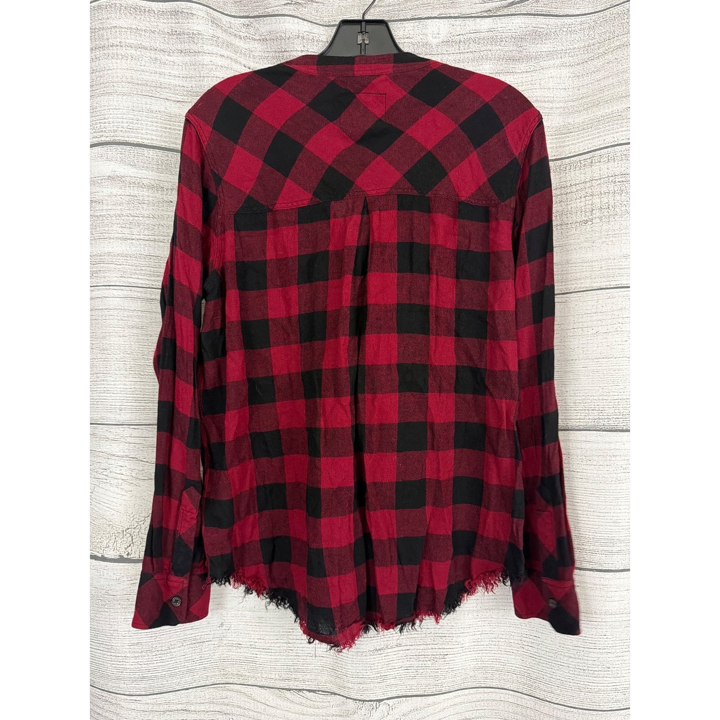Rails Red Black Buffalo Plaid Button Front Long Sleeve Shirt Size M