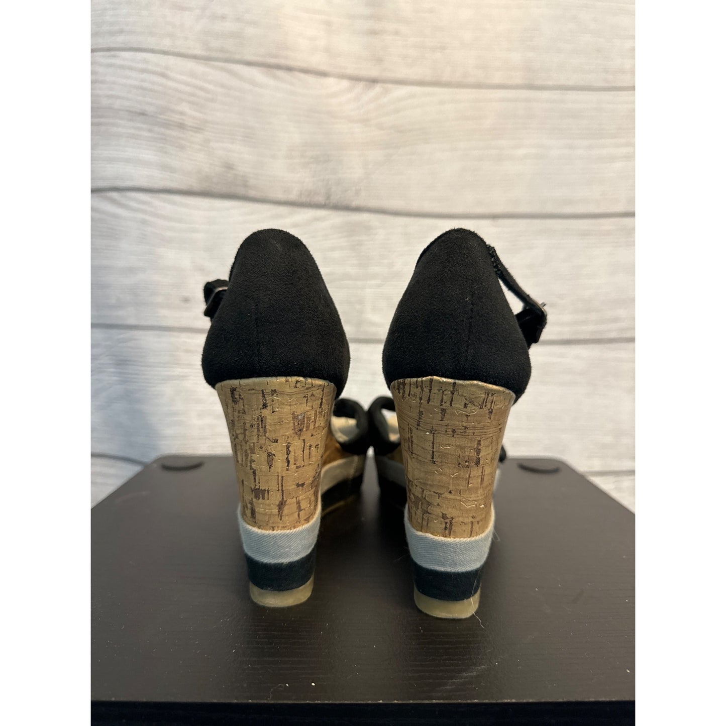 Old Navy Cork Wedge Sandals with Ankle Strap Size 8