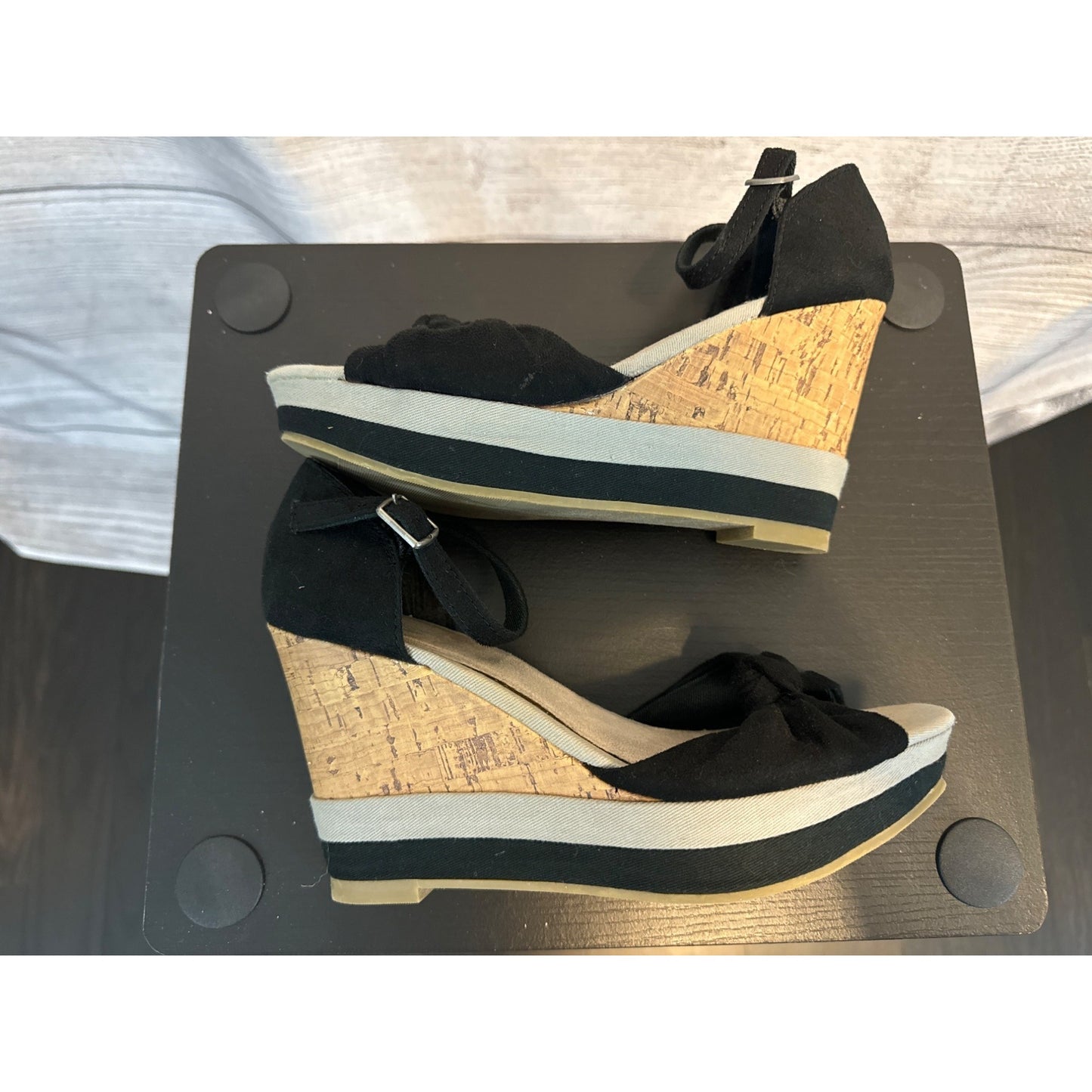 Old Navy Cork Wedge Sandals with Ankle Strap Size 8