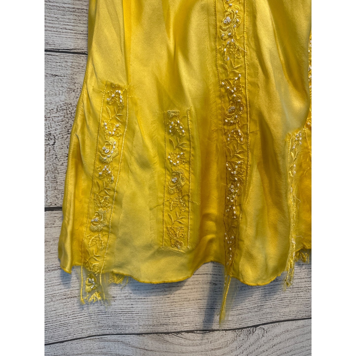 Spy Zone Exchange Yellow Satin & Lace Camisole Size S