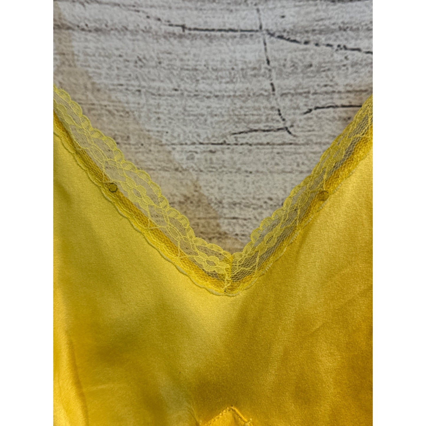 Spy Zone Exchange Yellow Satin & Lace Camisole Size S