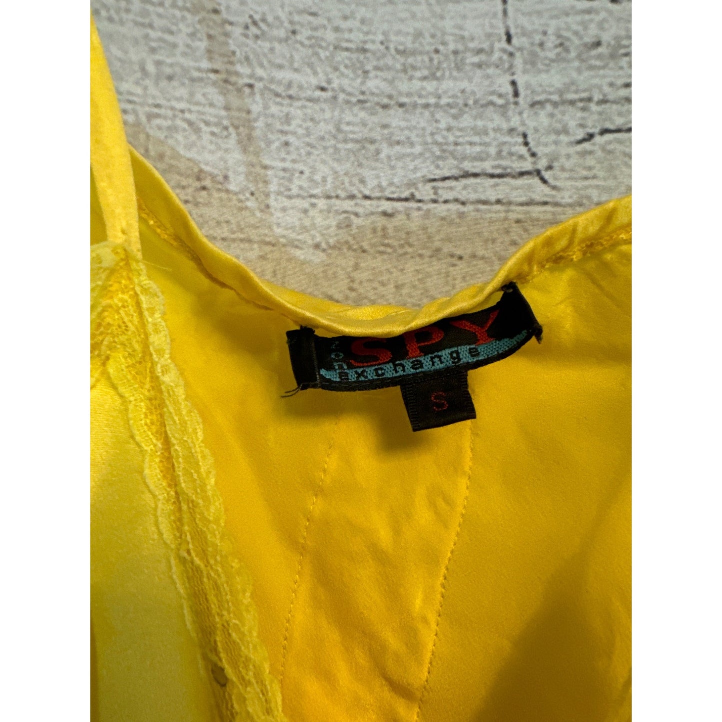 Spy Zone Exchange Yellow Satin & Lace Camisole Size S