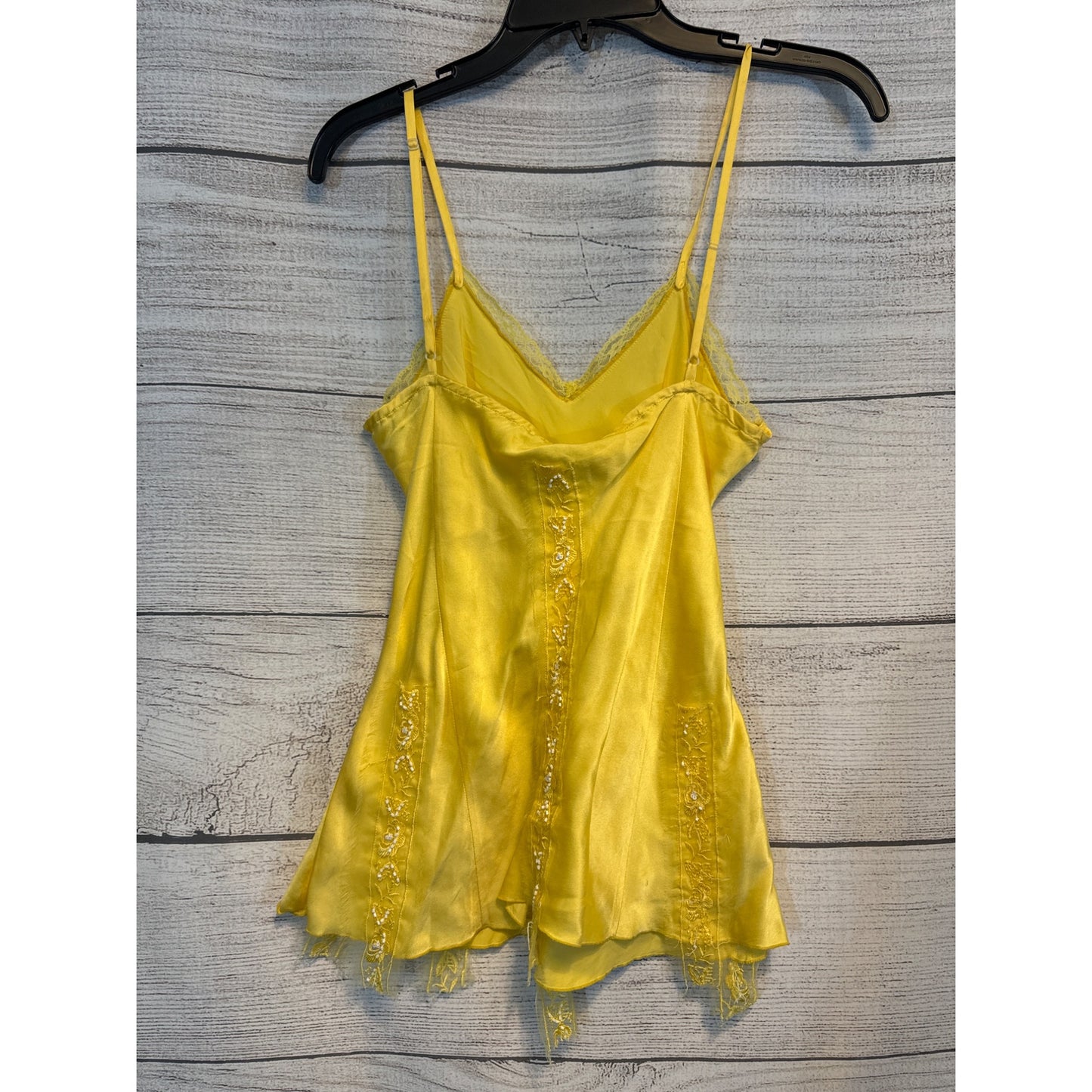 Spy Zone Exchange Yellow Satin & Lace Camisole Size S