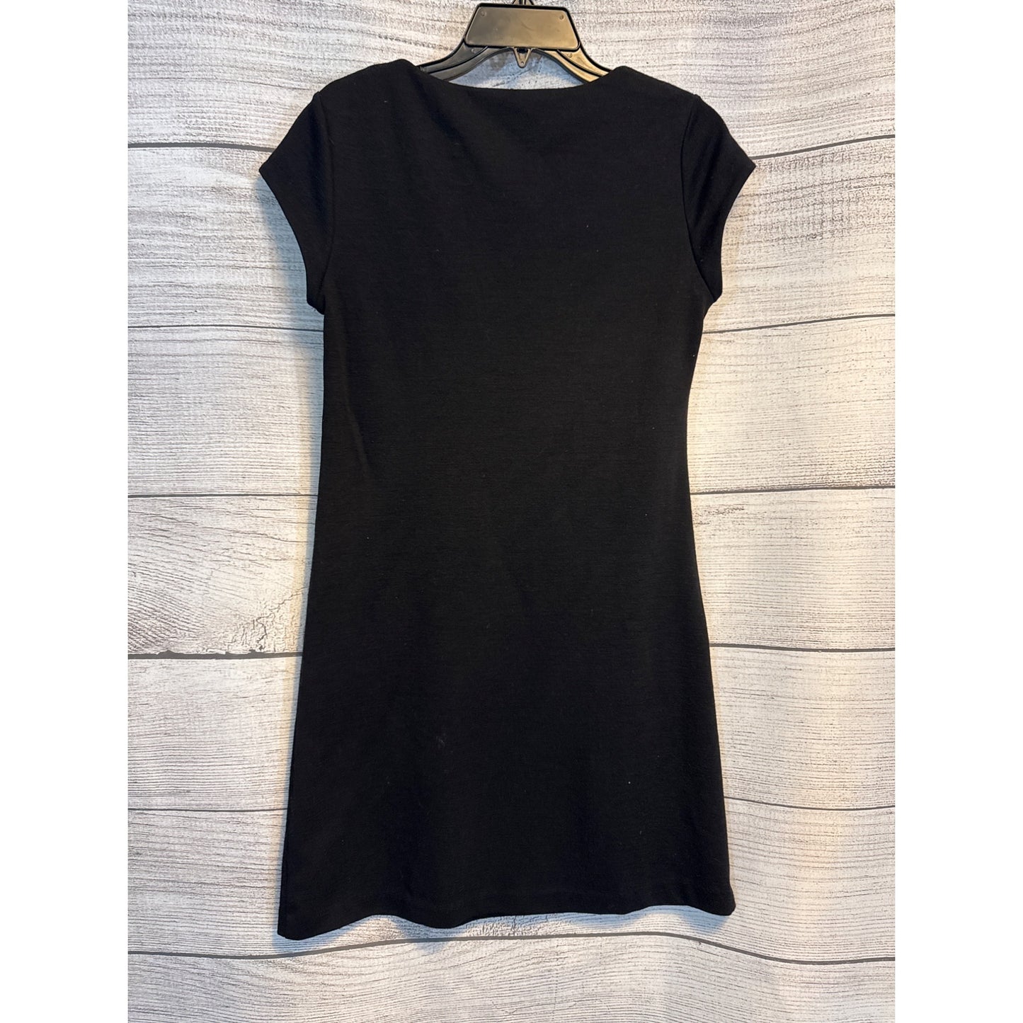 Kensie Party Little Black Dress With Faux Leather Ruched Detai Size M