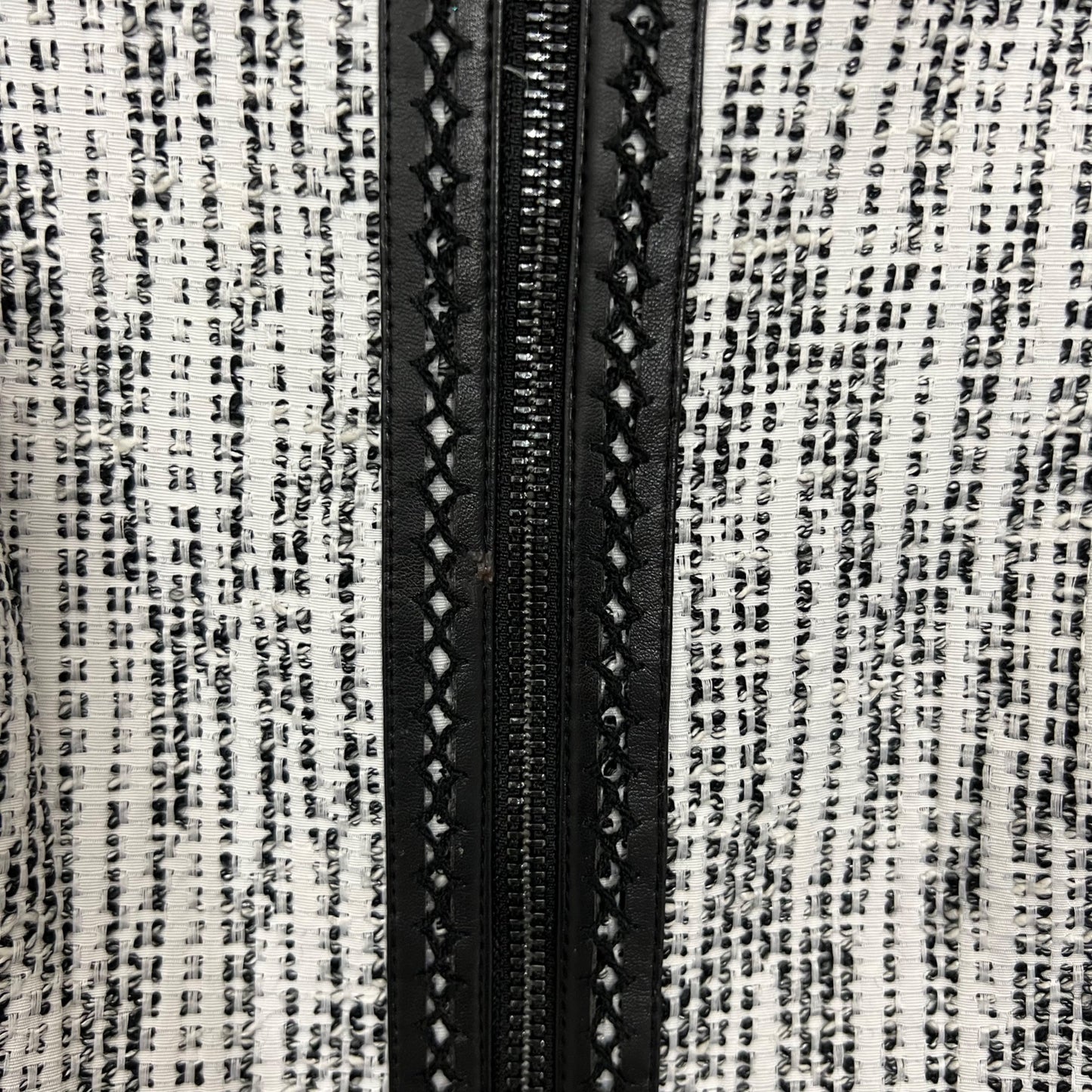Karl Lagerfeld Tweed Zip Front Jacket, Size Small