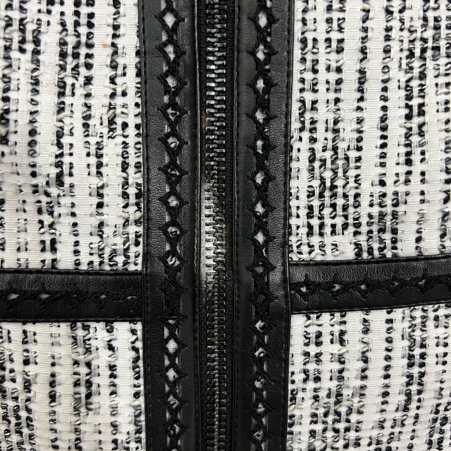 Karl Lagerfeld Tweed Zip Front Jacket, Size Small