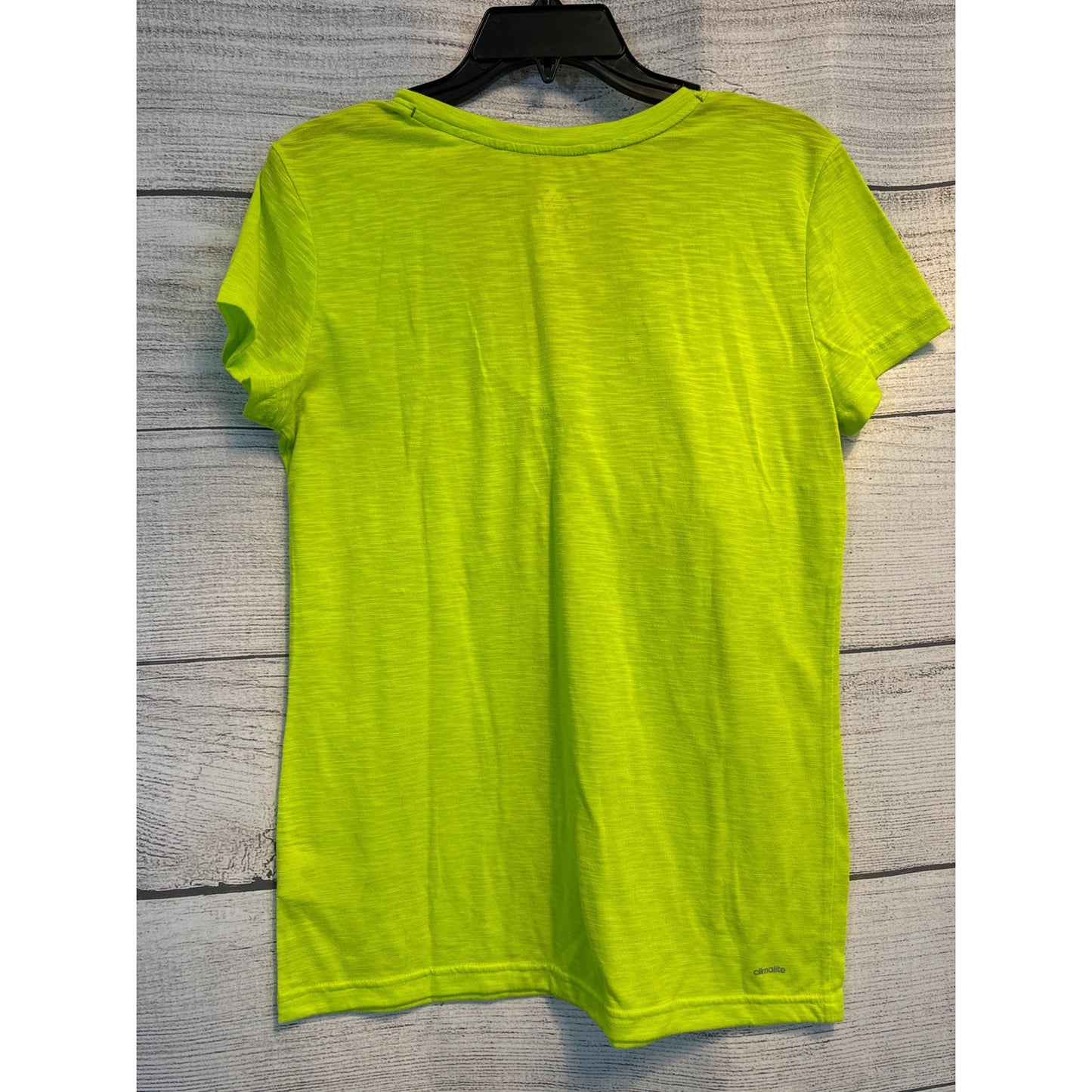 Adidas V-Neck Lime Green Climate Tee Shirt Size M