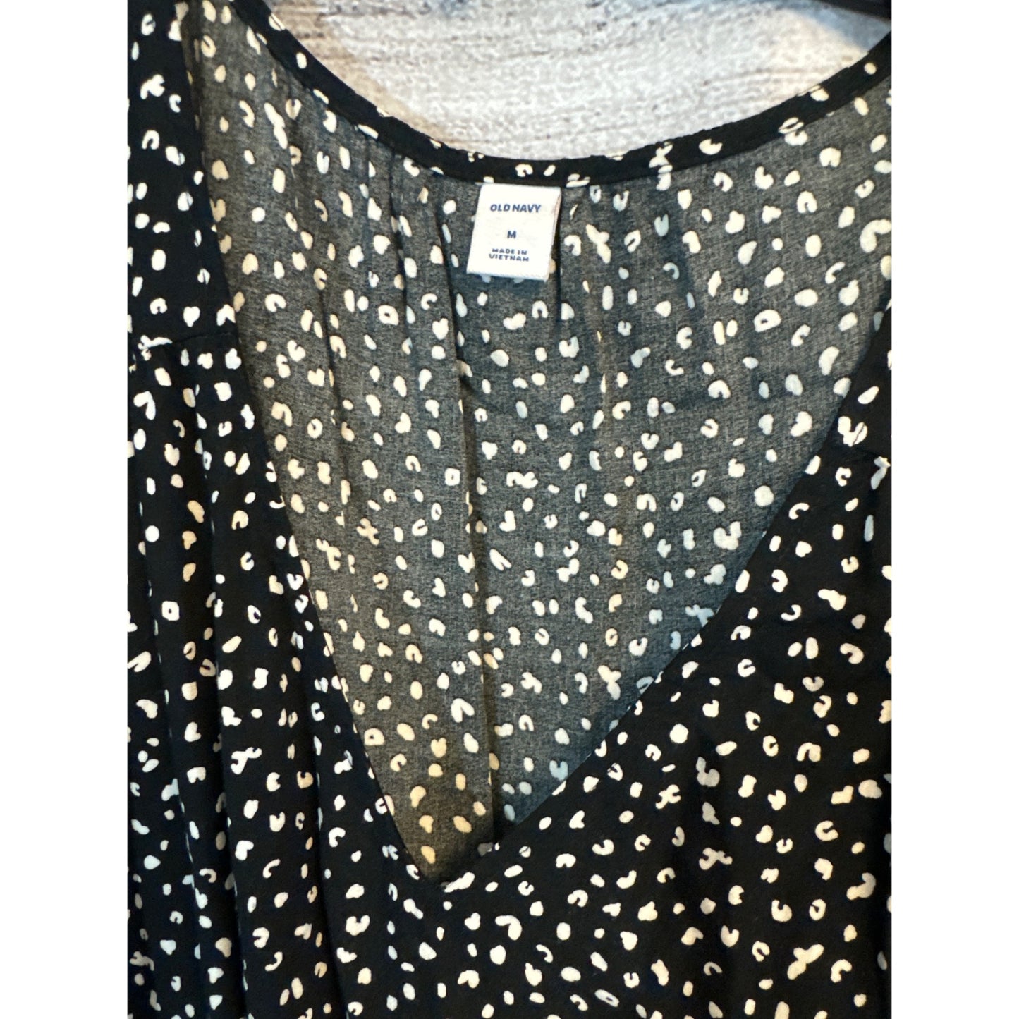 Old Navy Black & White Speckled Sleeveless Dress Size M