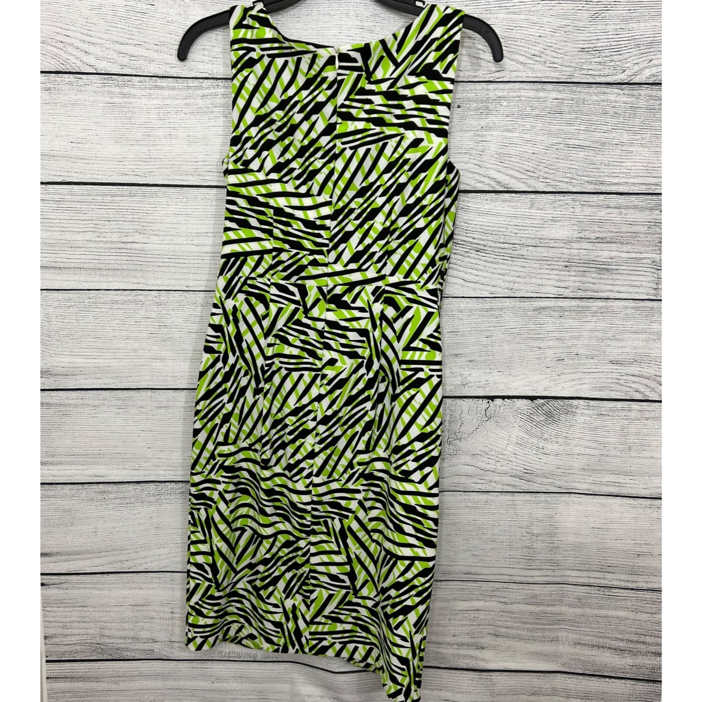 London Times Sleeveless Sheath Dress With Geometric Print, Size 4