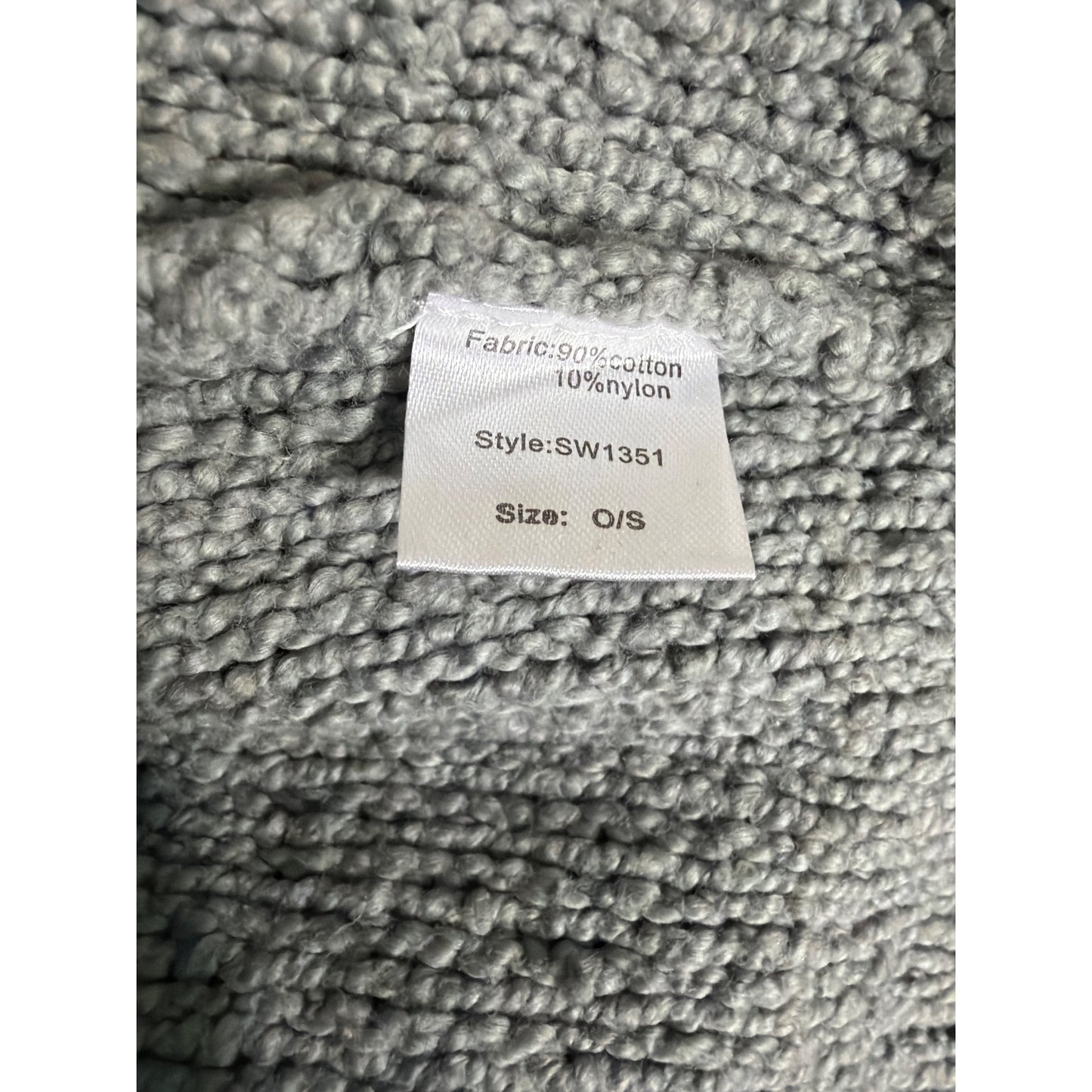 Elan Reversible Gray Open Front/Back Knit Poncho Sweater O/S