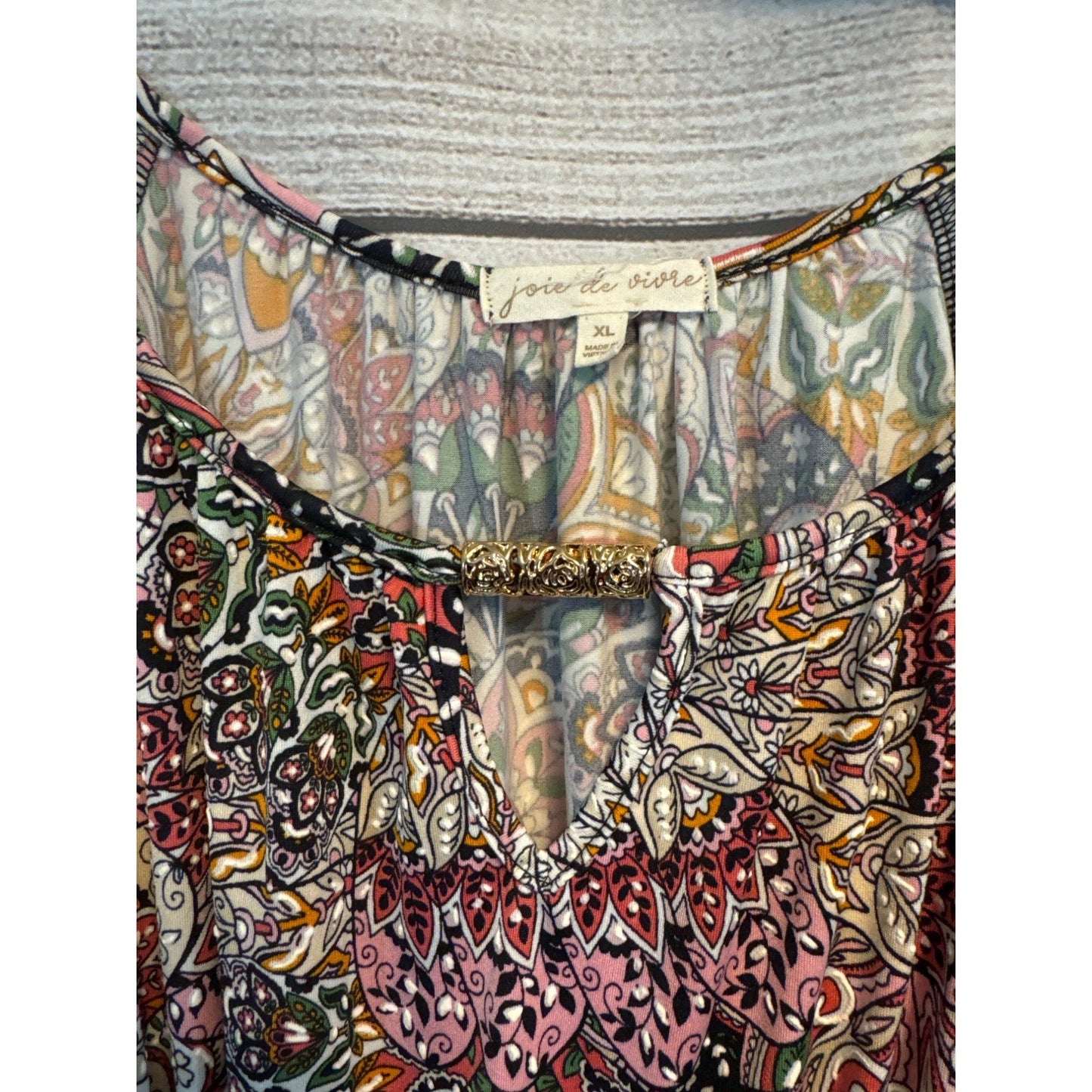 Joie De Vivre Paisley Floral Belted Dress Size XL