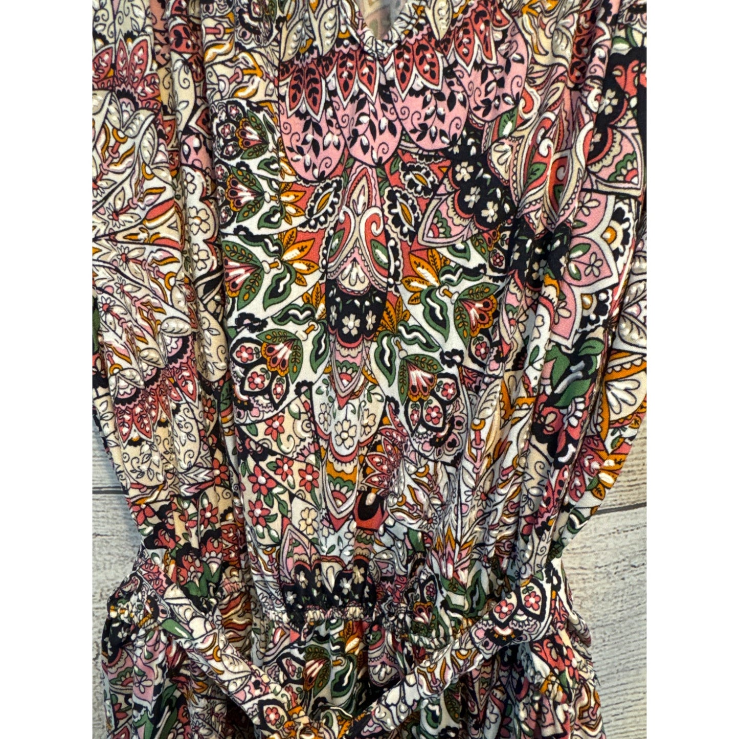 Joie De Vivre Paisley Floral Belted Dress Size XL