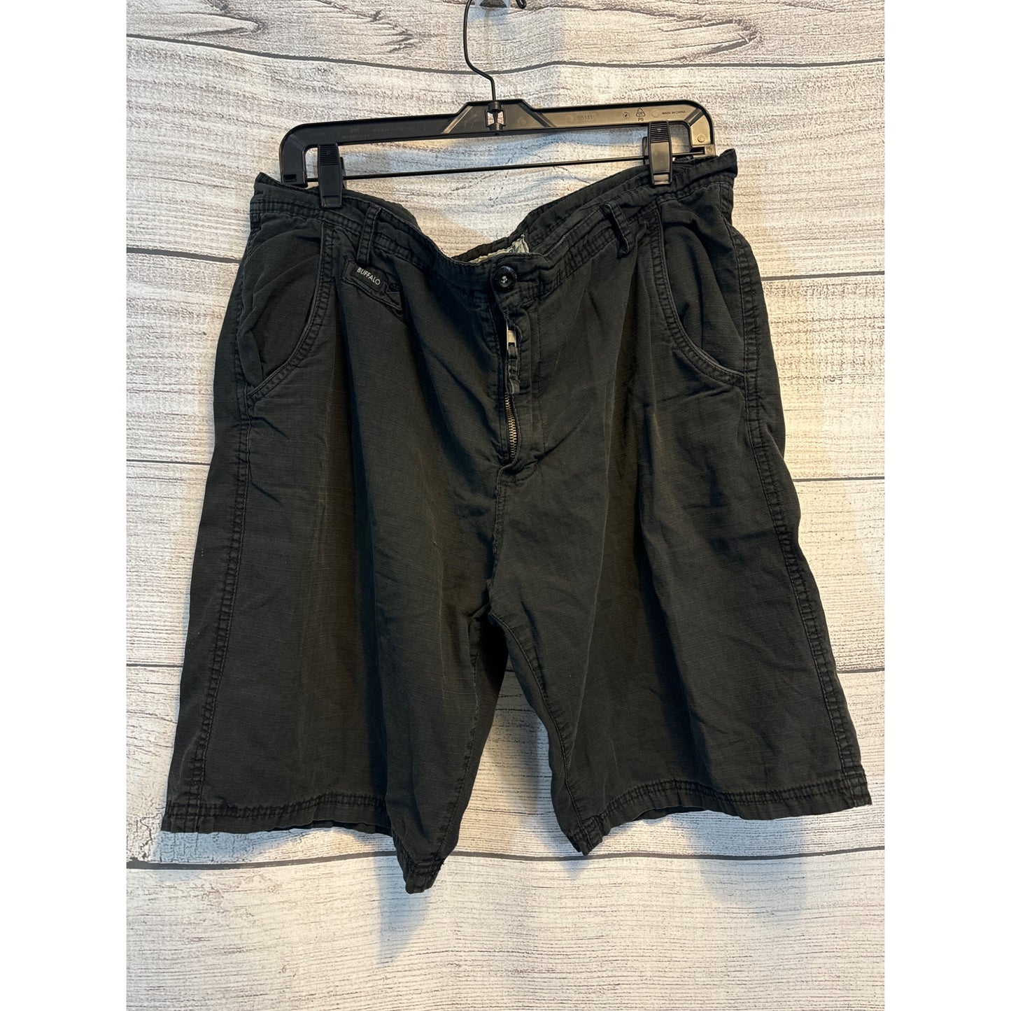 Mens Buffalo David Bitton Black Cargo Shorts Size 36
