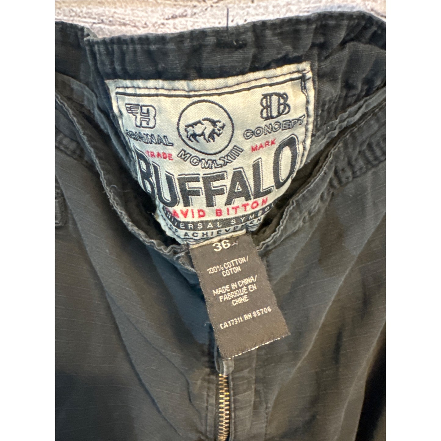 Mens Buffalo David Bitton Black Cargo Shorts Size 36
