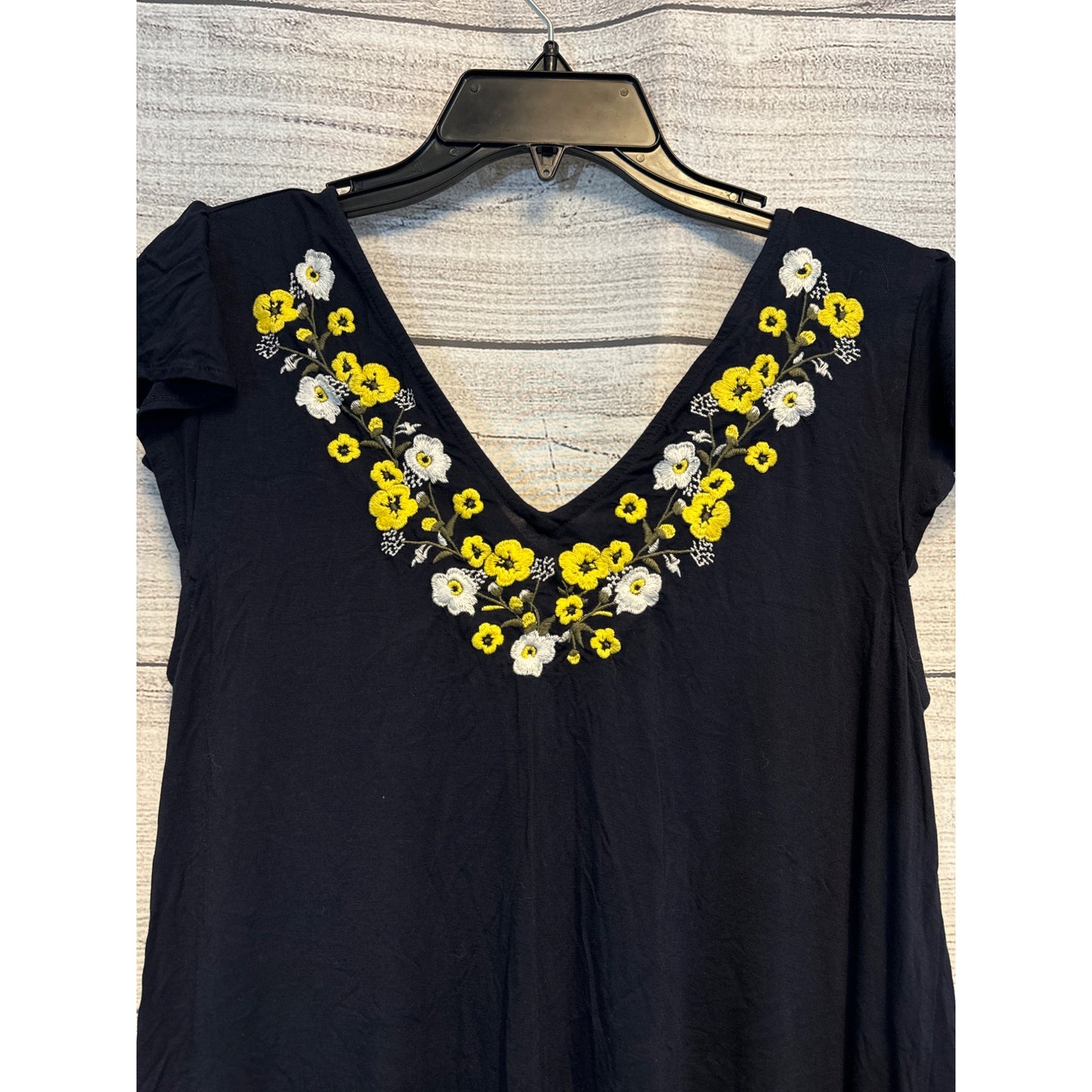 LOFT Embroidered Flutter Swing Dress Size S