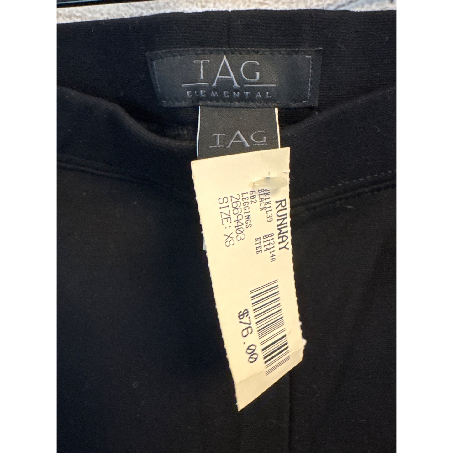 NWT Tag Elemental Runway Black Leggings XS