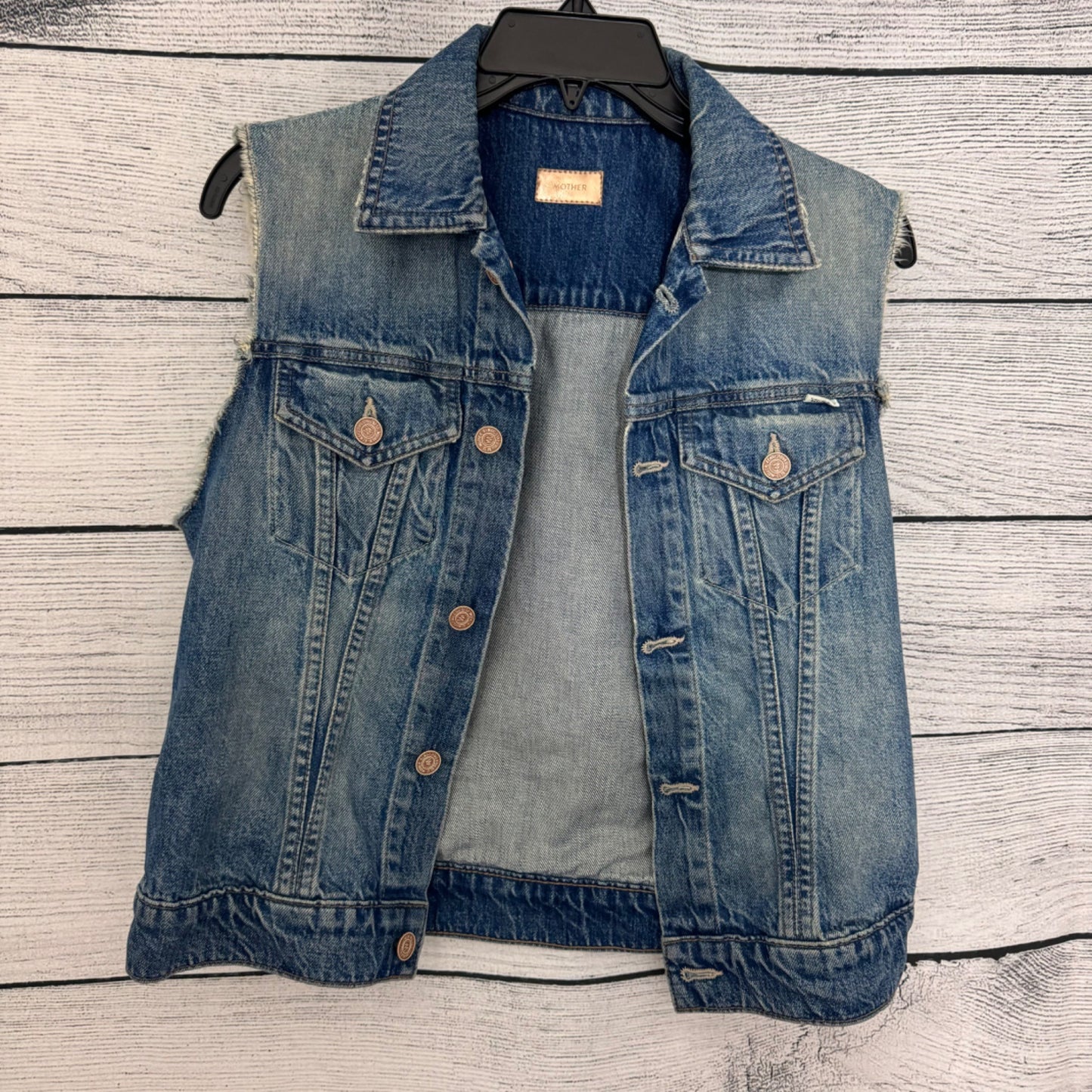 Mother Denim Vest With Animal Print Back Size S