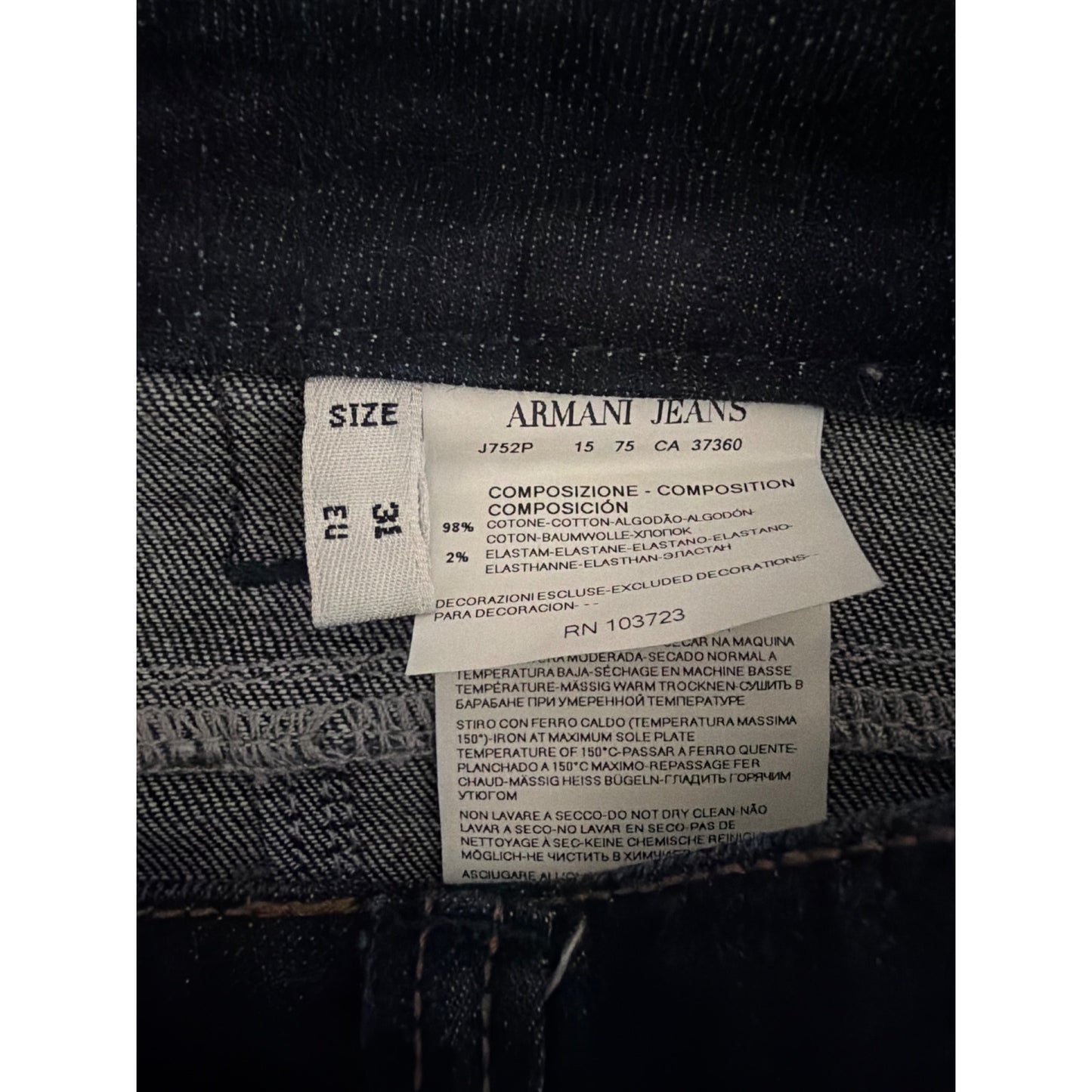 AJ Armani Jeans Dark Wash Denim Pants Size 31