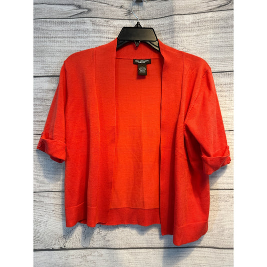 Linda Matthews New York Coral Short Button Sleeve Cardigan Size L