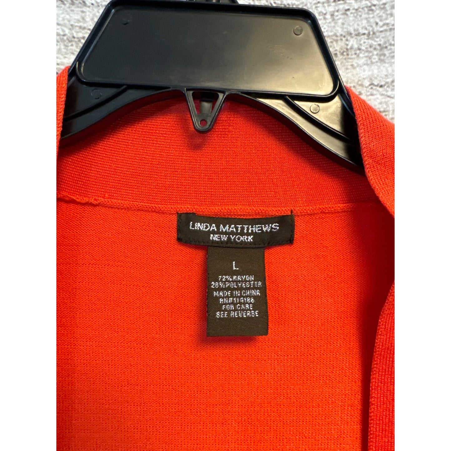 Linda Matthews New York Coral Short Button Sleeve Cardigan Size L