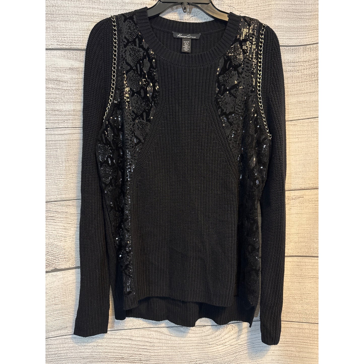 NWT Kenneth Cole Sweater With Sequin Details & Chain Size M