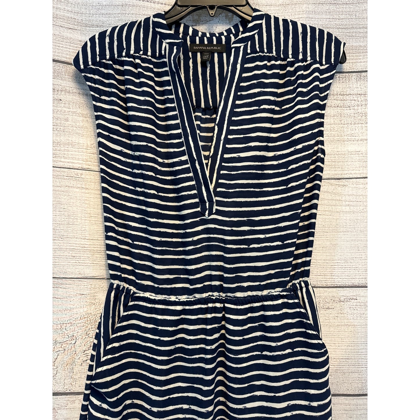 Banana Republic V Neck Striped Pocket Dress