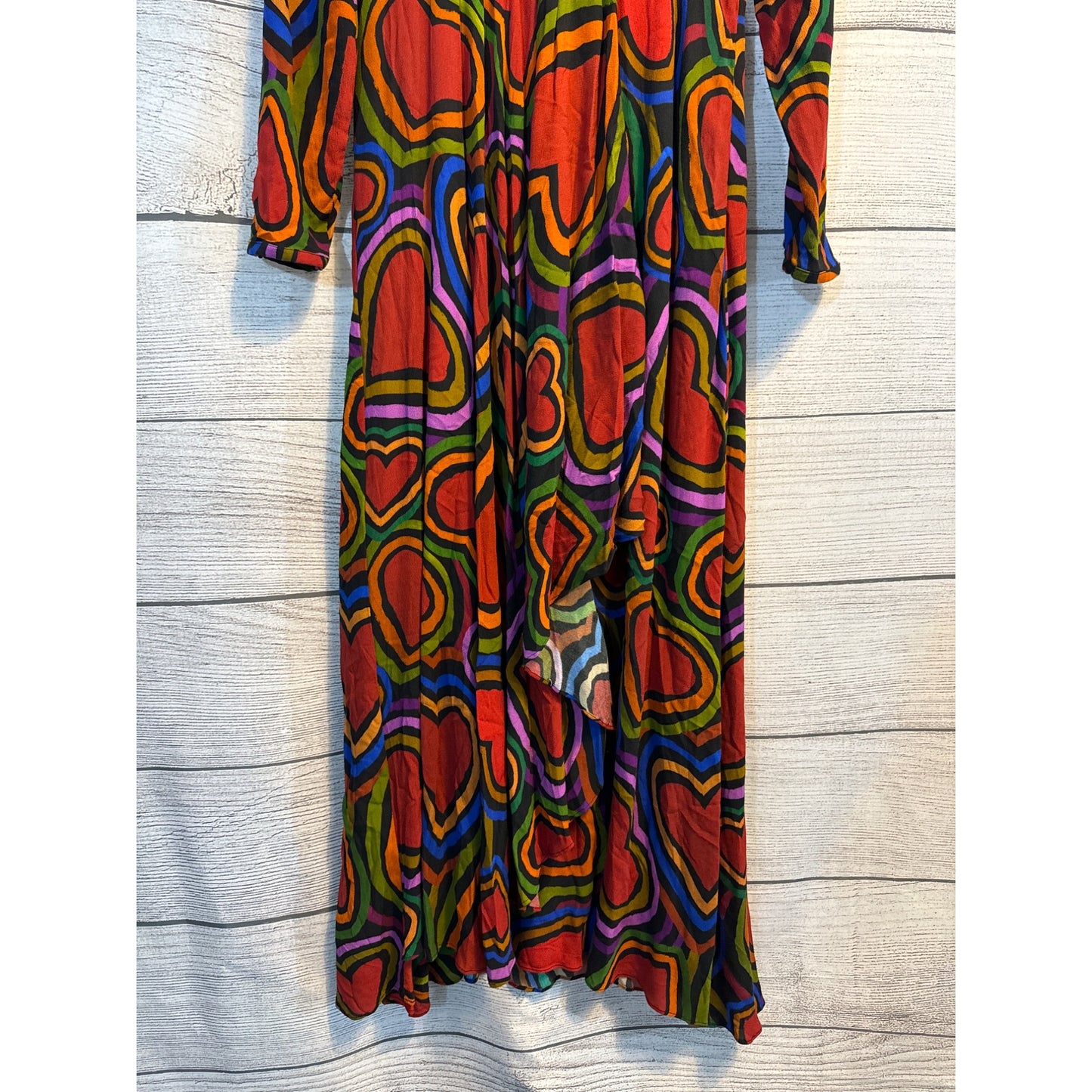 NWOT Farm Rio Rainbow Wild Hearts Maxi Dress Size S
