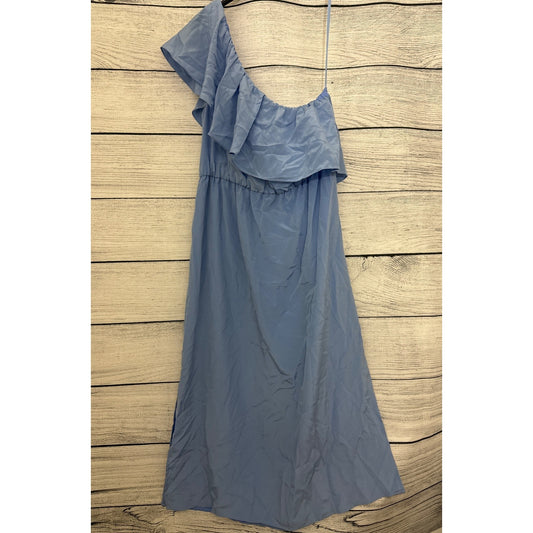 Club Monaco One shoulder blue dress